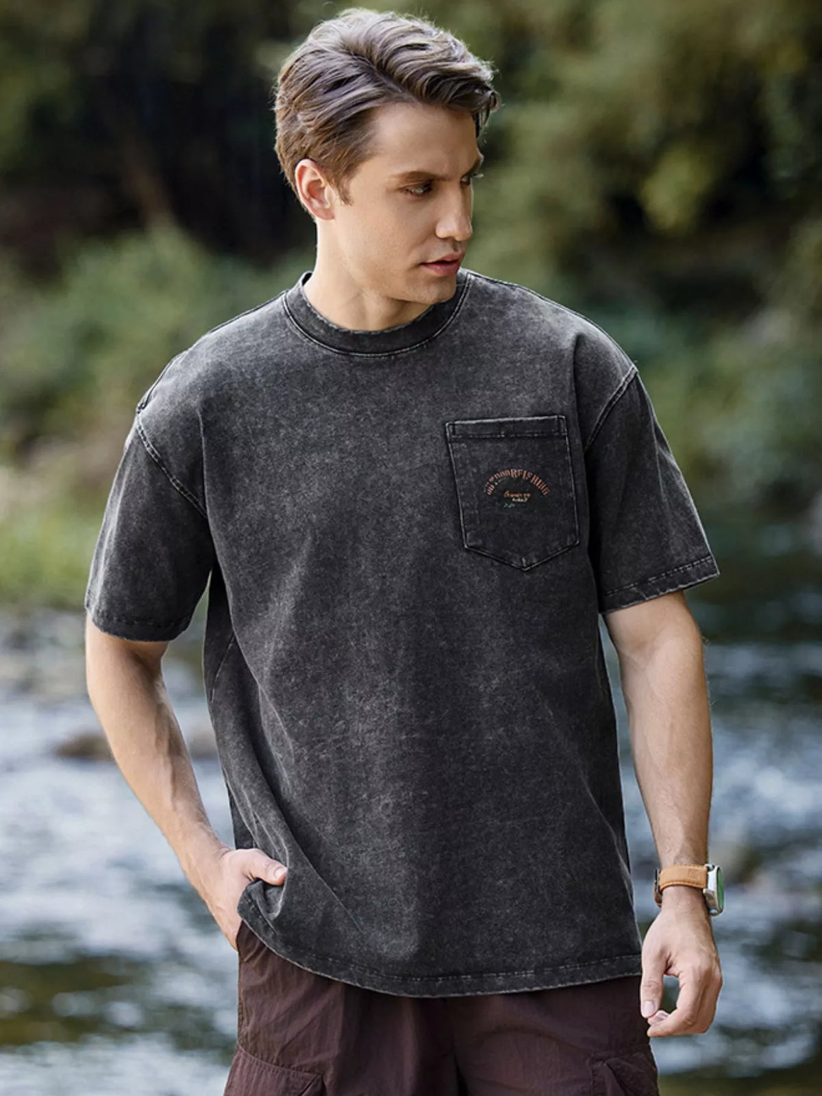 Men's Plus Size Outdoor Fishing Graphic Relaxed Fit T-Shirt