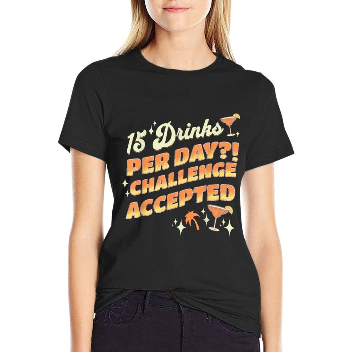 15 Drinks Per Day Challenge Accepted Cruise Drink Package  Lightweight T-Shirt