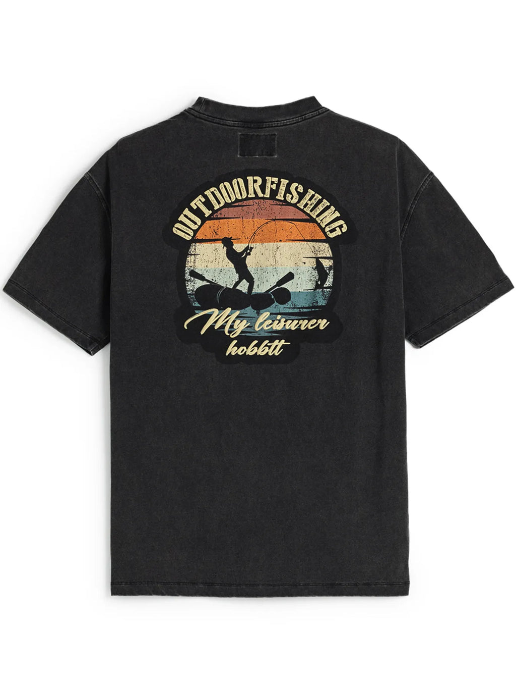 Men's Plus Size Outdoor Fishing Graphic Relaxed Fit T-Shirt