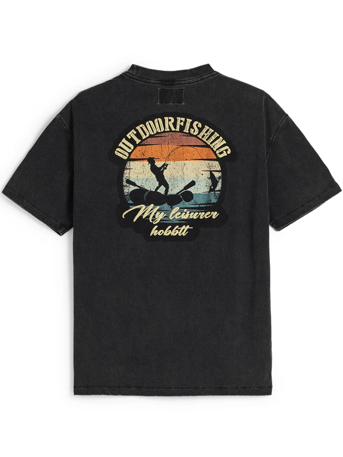 Men's Plus Size Outdoor Fishing Graphic Relaxed Fit T-Shirt