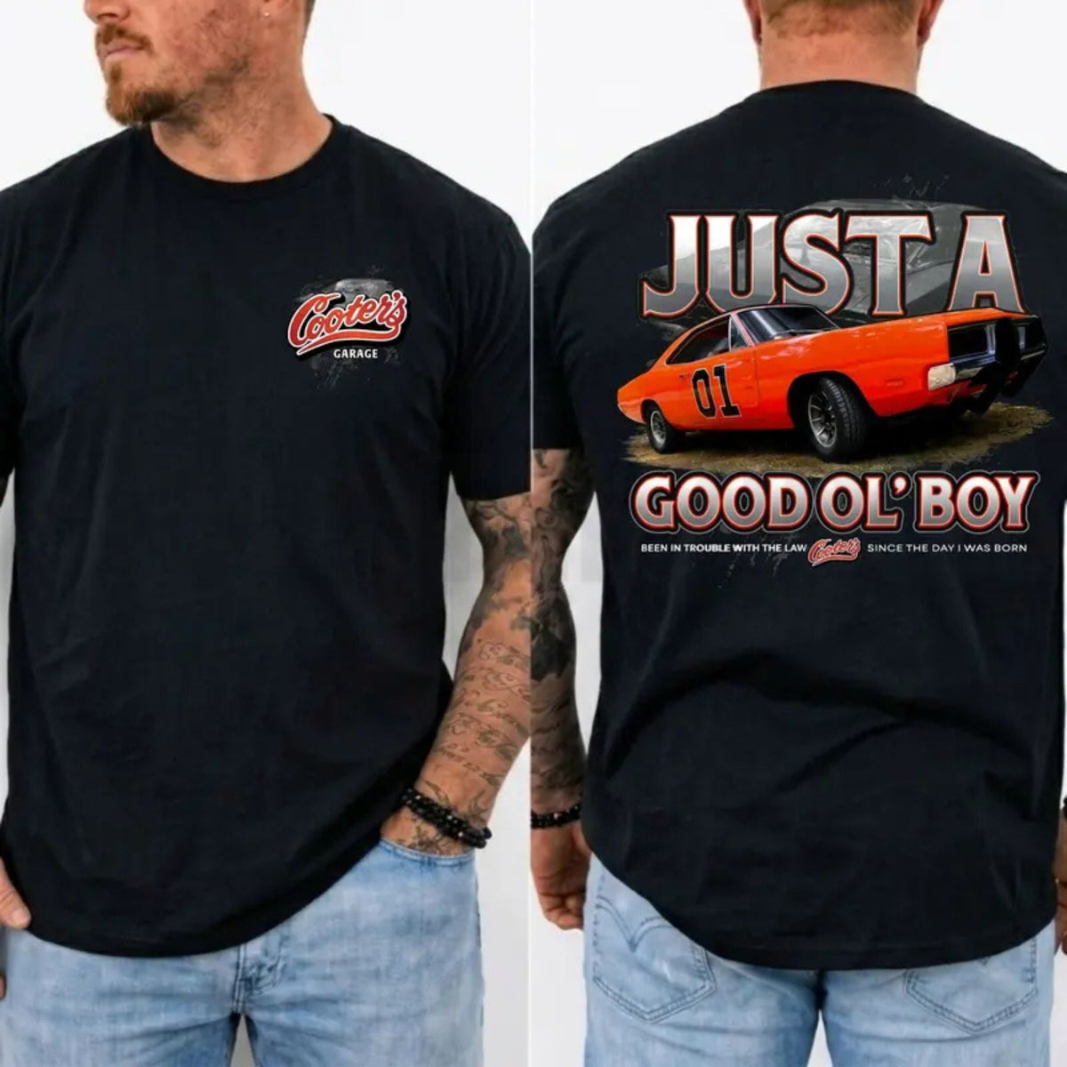 Dukes of Hazzard General Lee T-Shirt – Retro 1979 Just A Good Ol Boy Graphic Tee, Classic TV Show Car Shirt