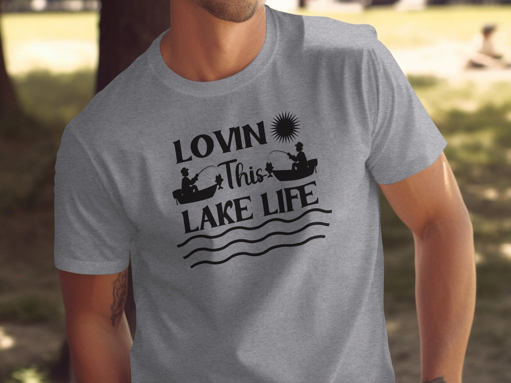 Lovin This Lake Life Fishing Lovers Graphic Design T-Shirt