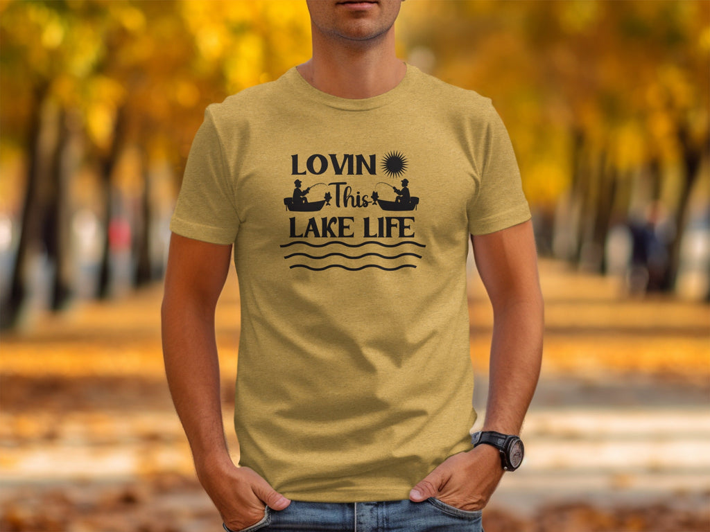 Lovin This Lake Life Fishing Lovers Graphic Design T-Shirt