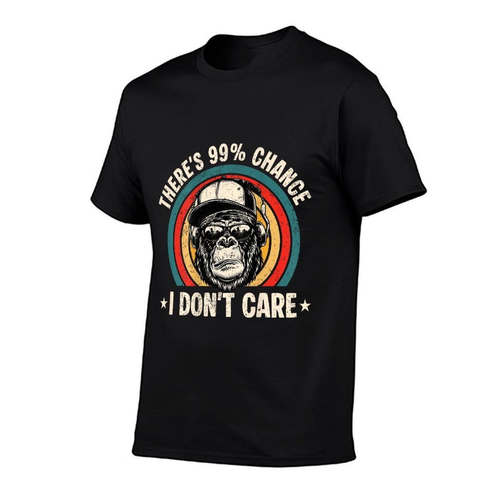 Funny Theres A 99 Percent Chance I Dont Care Bigfoot Humor  Rolled Sleeves T-Shirt