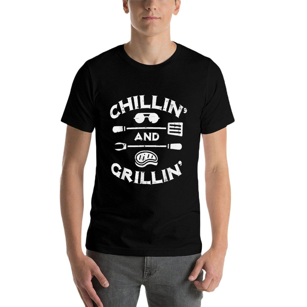 Bbq Chillin And Grillin Barbecue Pit Men Women Kids  Stretchy T-Shirt