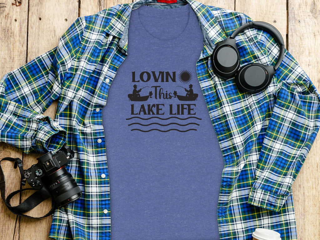 Lovin This Lake Life Fishing Lovers Graphic Design T-Shirt