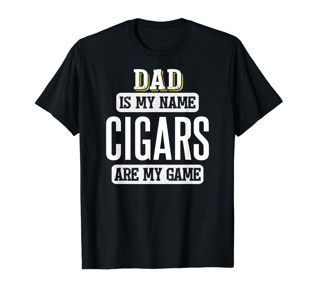 Funny Cigars Gift Dad Fathers Day T-Shirt - Custom Art Print for Adults
