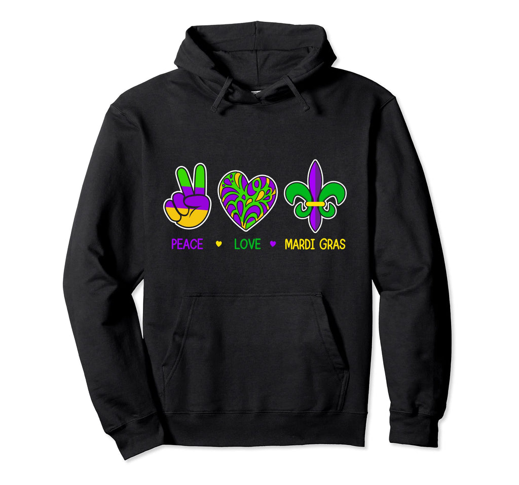 Peace Love Mardi Gras Gift Party Fun Nice T-Shirt - Novelty Apparel Unisex