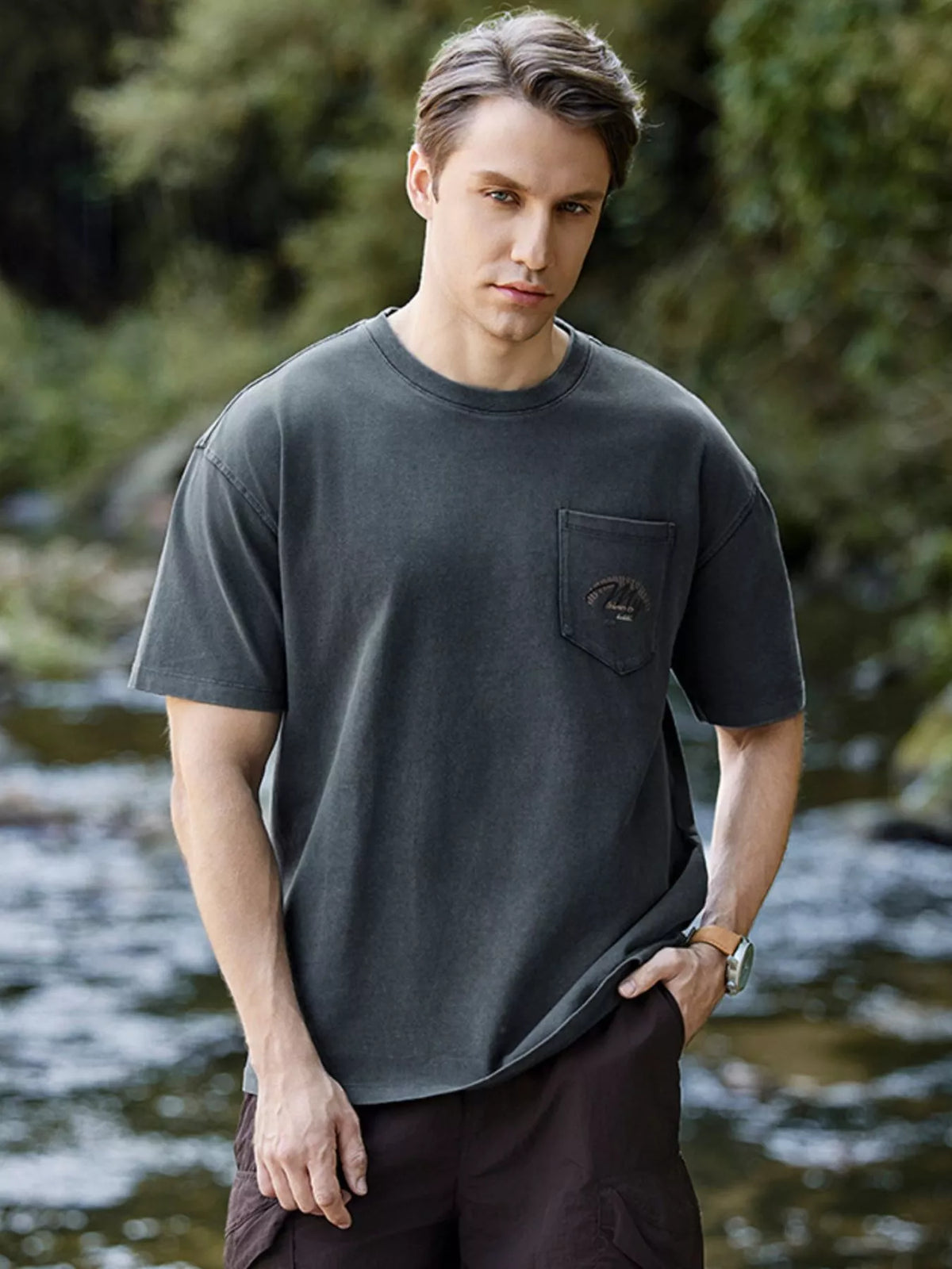 Men's Plus Size Outdoor Fishing Graphic Relaxed Fit T-Shirt