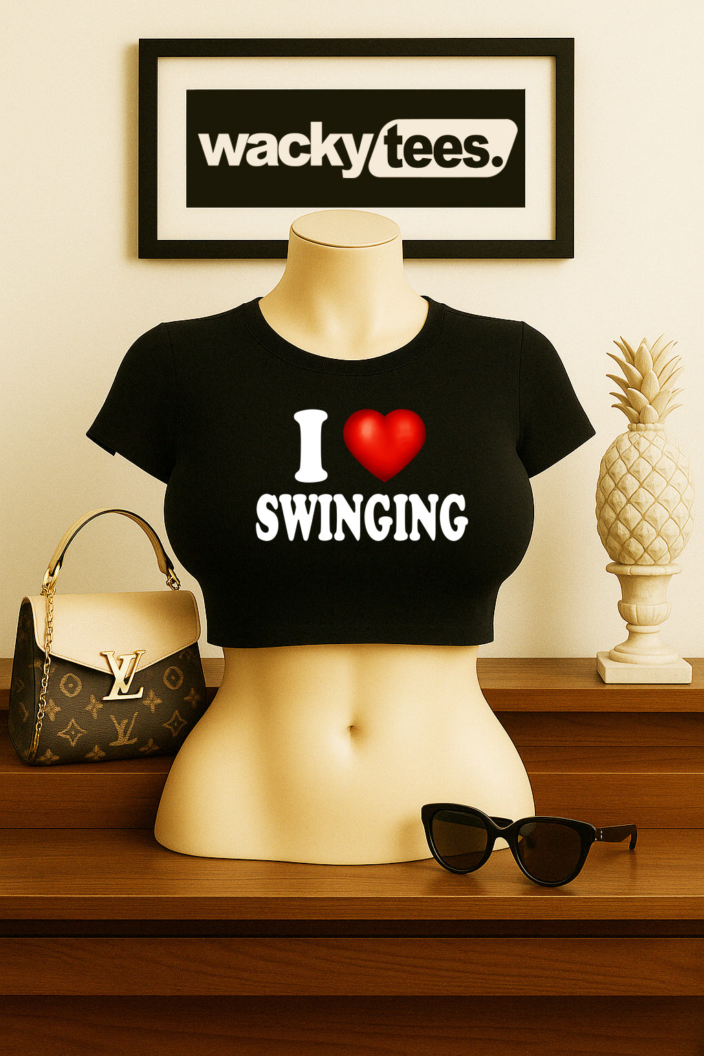 I Love Swinging I Heart Funny Adult Humor Graphic Tee Shirt