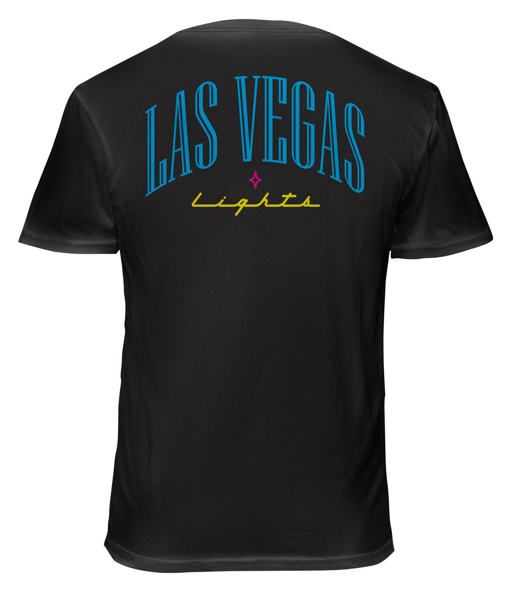Las Vegas Lights Wordmark Soft Wash Cotton T-Shirt - Black