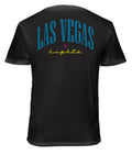 Las Vegas Lights Wordmark Soft Wash Cotton T-Shirt - Black