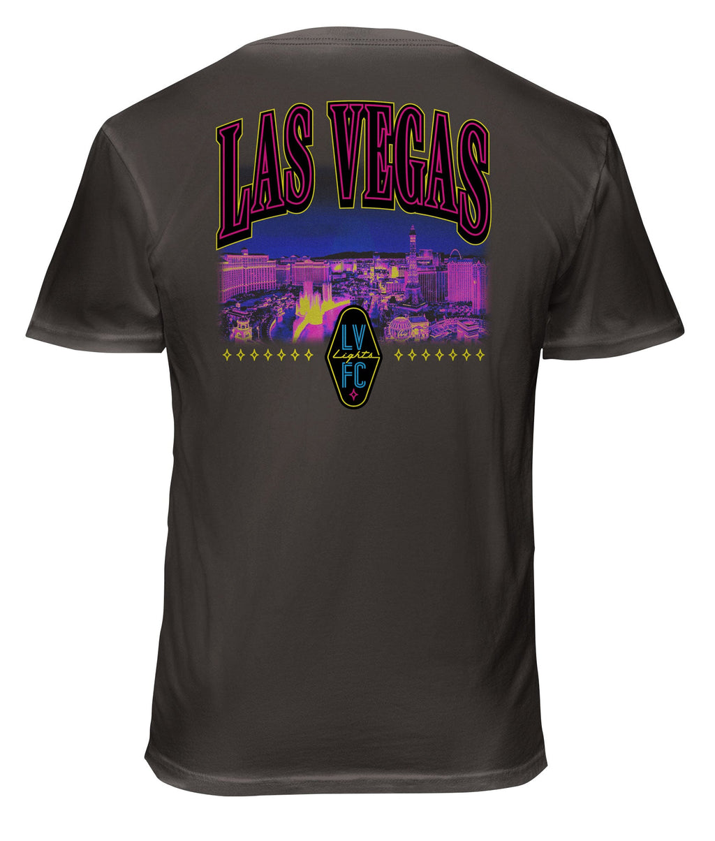 Las Vegas Lights Skyline Soft Wash Cotton T-Shirt - Graphite