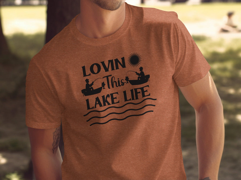 Lovin This Lake Life Fishing Lovers Graphic Design T-Shirt