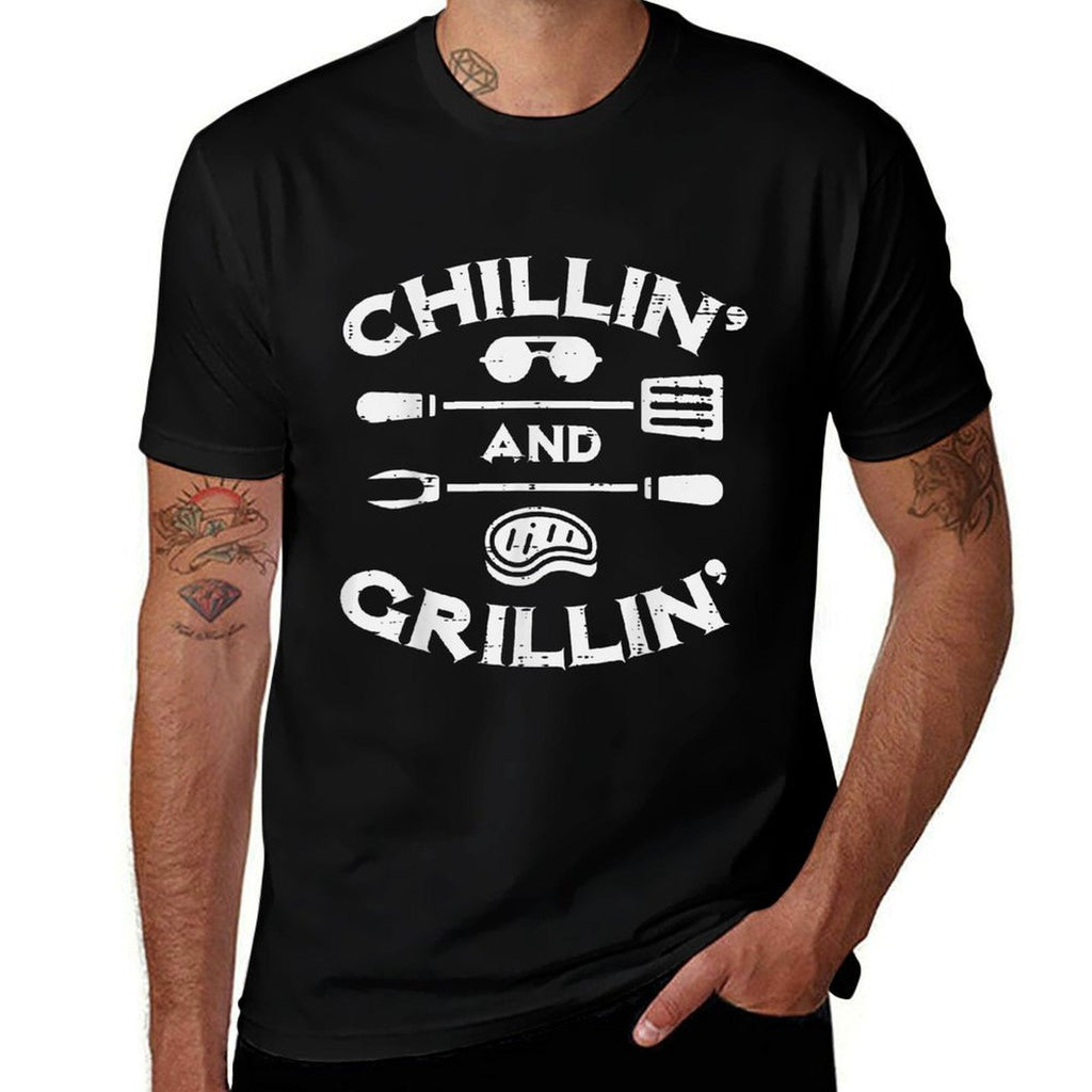 Bbq Chillin And Grillin Barbecue Pit Men Women Kids  Stretchy T-Shirt